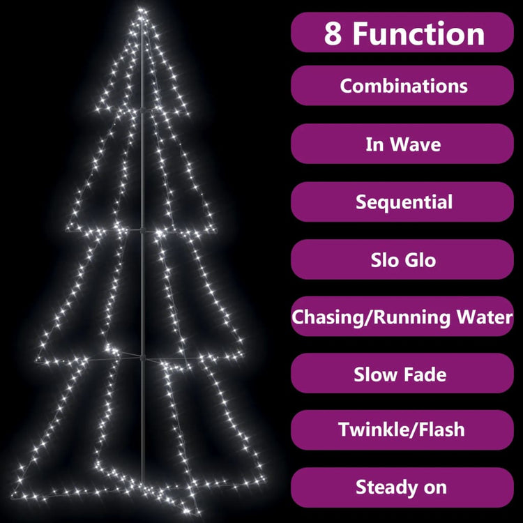 VidaXL Kegelkerstboom 360 LED's binnen en buiten 143x250 cm