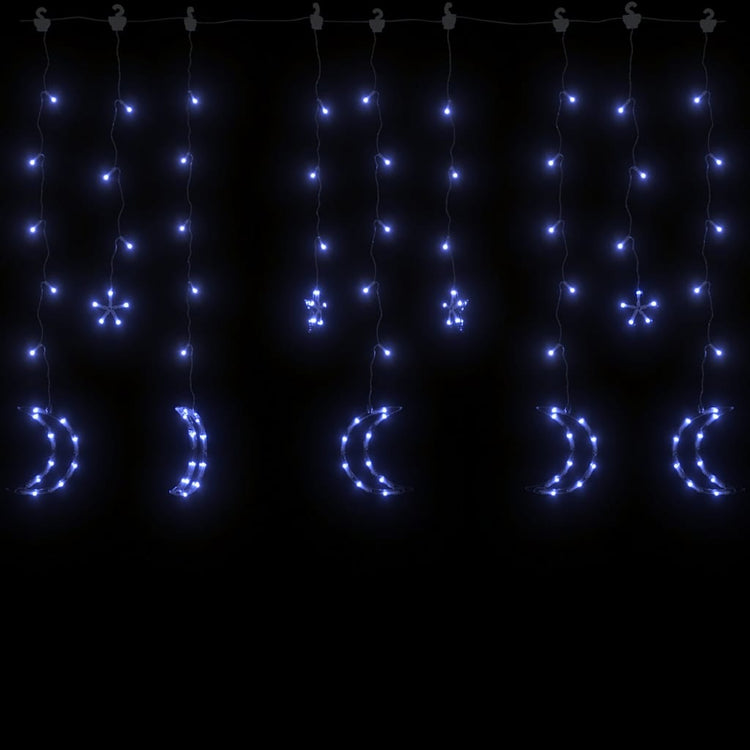 Vidaxl lichtslinger ster en maan afstandsbediening 138 led's blauw