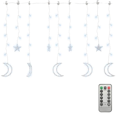Vidaxl lichtslinger ster en maan afstandsbediening 345 led's koudwit