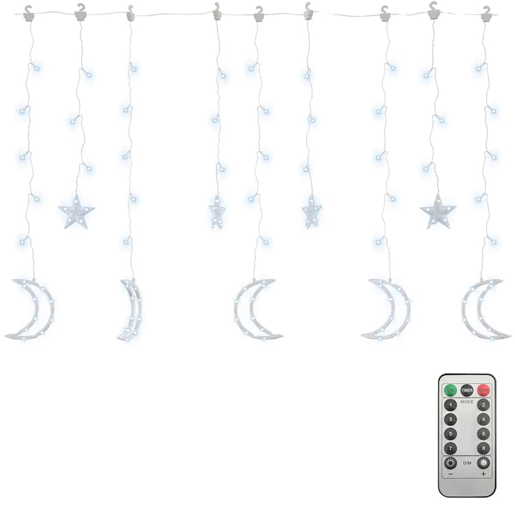 Vidaxl lichtslinger ster en maan afstandsbediening 345 led's koudwit