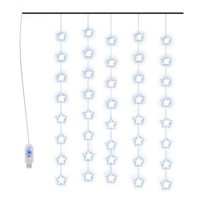 Vidaxl lichtsnoergordijn sterren met 200 led's en 8 functies blauw