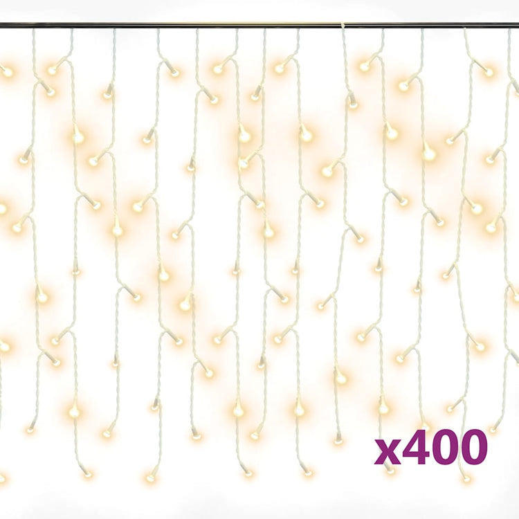 Vidaxl lichtgordijn met 400 led's en 8 functies 10 m warmwit