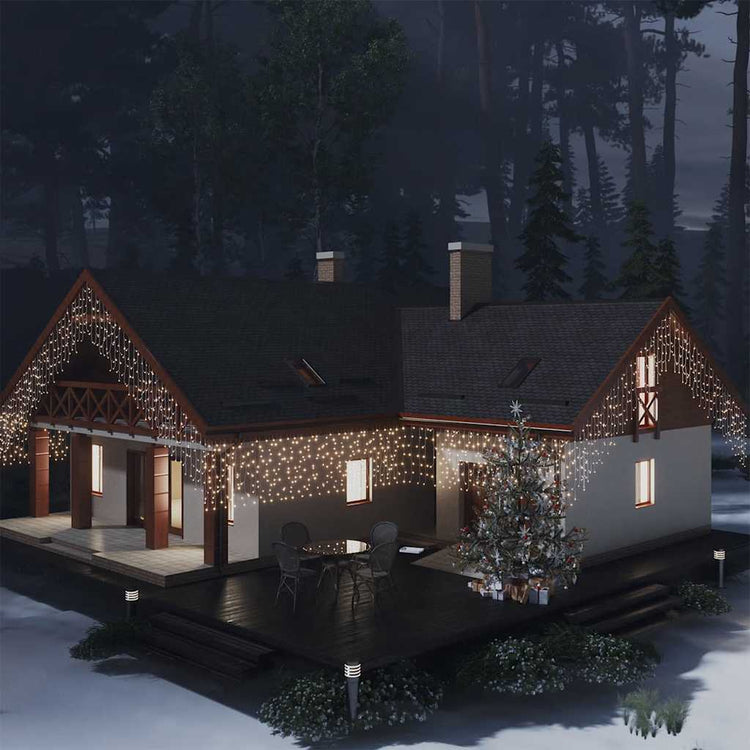 Vidaxl lichtgordijn met 400 led's en 8 functies 10 m warmwit