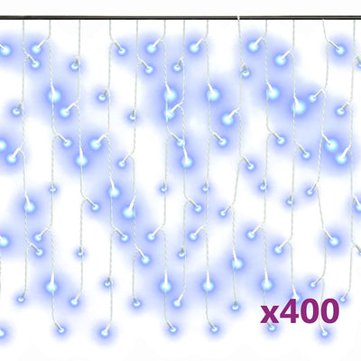 Vidaxl lichtgordijn met 400 led's en 8 functies 10 m blauw