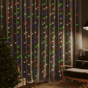 Vidaxl lichtsnoergordijn met 300 led's en 8 functies 3x3 m meerkleurig - afbeelding 1