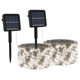 Vidaxl lichtsnoeren 2 st met 2x200 led's solar binnen buiten koudwit - afbeelding 2