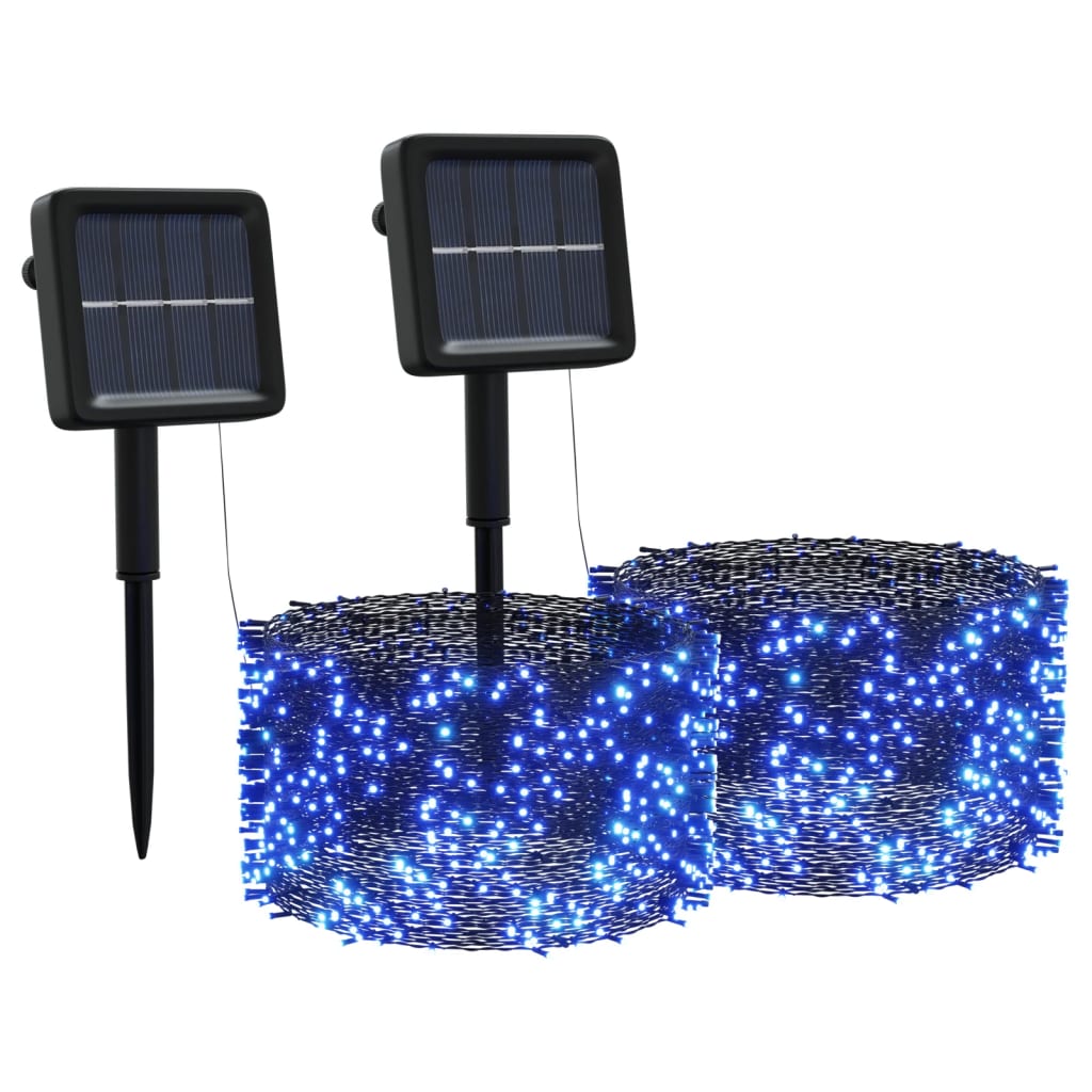 Vidaxl lichtsnoeren 2 st met 2x200 led's solar binnen buiten blauw