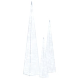 Vidaxl lichtkegelset decoratief led 30 45 60 cm acryl koudwit - afbeelding 2