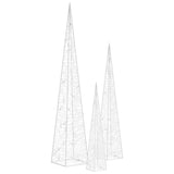 Vidaxl lichtkegelset decoratief led 30 45 60 cm acryl koudwit - afbeelding 3