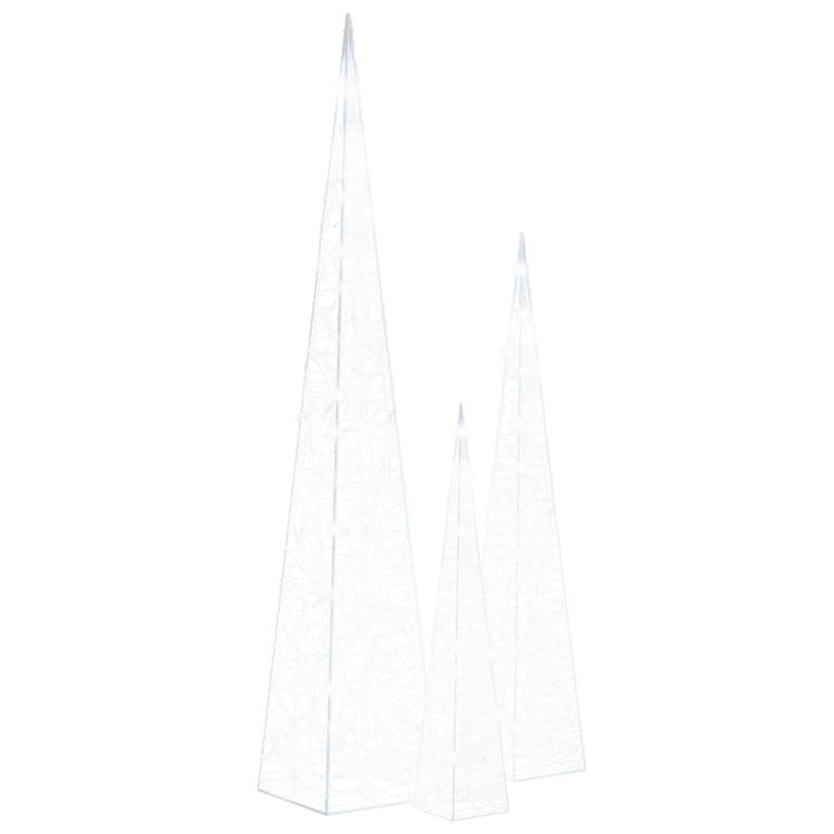 Vidaxl lichtkegelset decoratief led 60 90 120 cm acryl koudwit