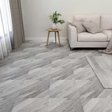 Vidaxl vloerplanken 20 st zelfklevend 1,86 m² pvc gestreept grijs - afbeelding 1