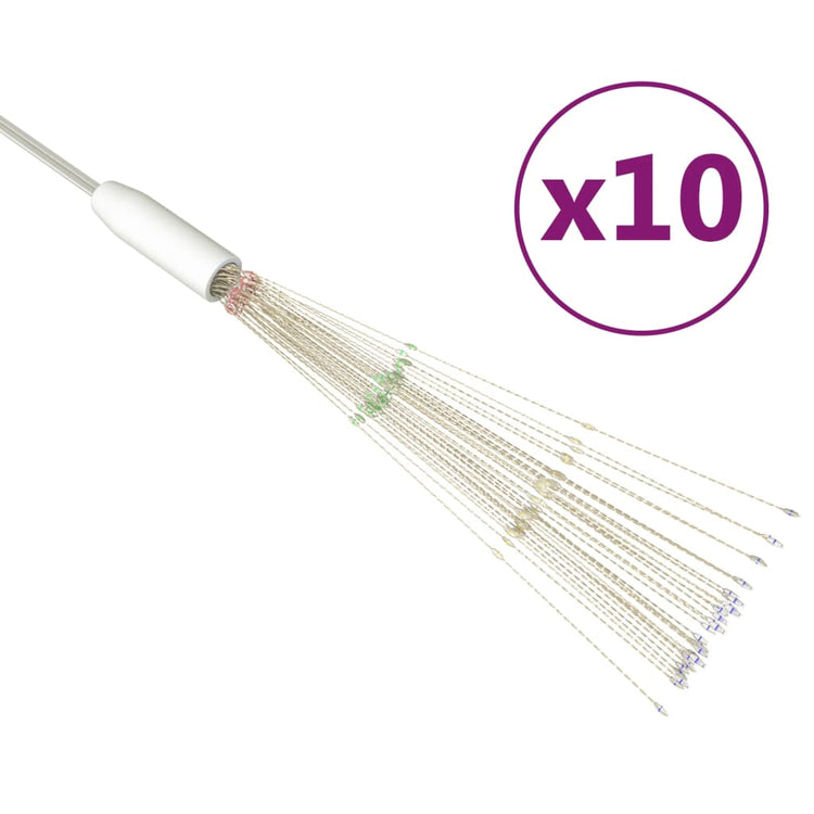 Vidaxl 10 st kerstverlichting vuurwerk 1400 led's 20 cm meerkleurig
