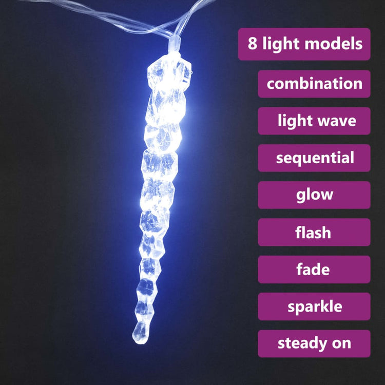 VidaXL Kerstverlichting ijspegel met 40 LED's acryl blauw