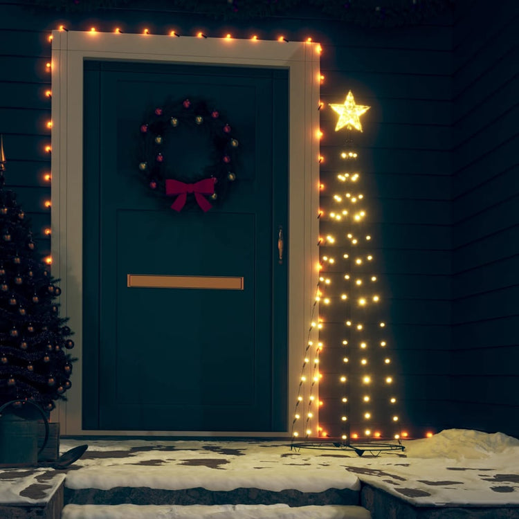 VidaXL Kegelkerstboom 84 warmwitte LED's 50x150 cm