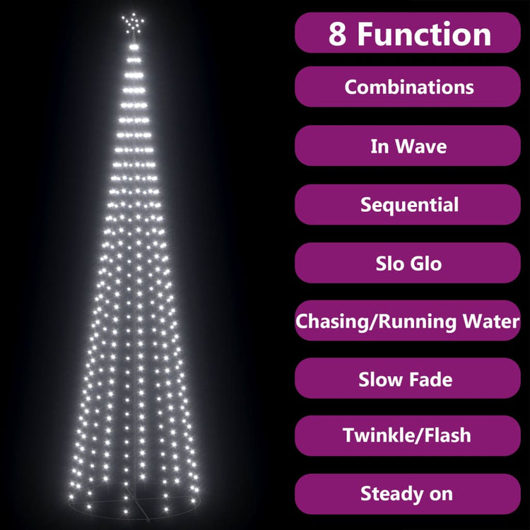 Vidaxl kegelkerstboom 752 koudwitte led's 160x500 cm