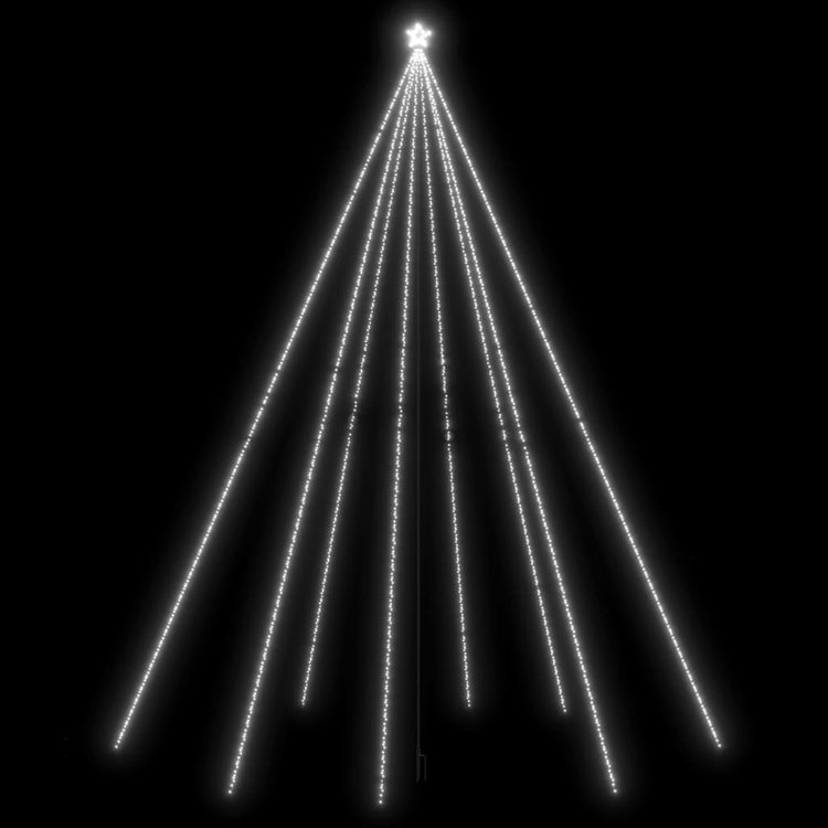 Vidaxl led-kerstboom binnen buiten 1300 leds koud wit 8 m