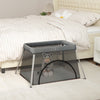 Vidaxl babybox met matras linnen donkergrijs
