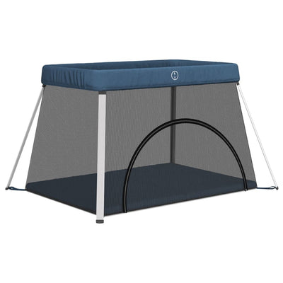 Vidaxl babybox met matras linnen marineblauw