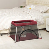 Vidaxl babybox met matras linnen rood - afbeelding 1