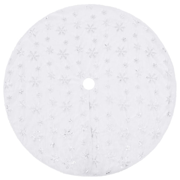 Vidaxl luxe kerstboomrok wit 90 cm imitatiebont