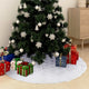 Vidaxl luxe kerstboomrok wit 90 cm imitatiebont