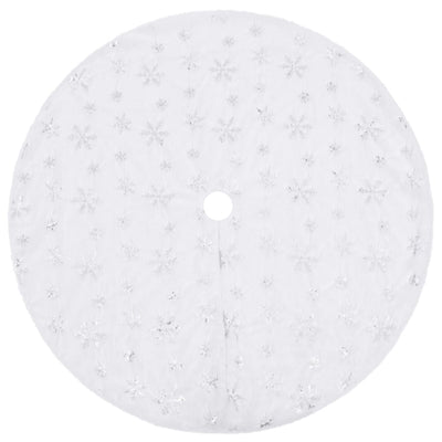 Vidaxl luxe kerstboomrok wit 122 cm imitatiebont