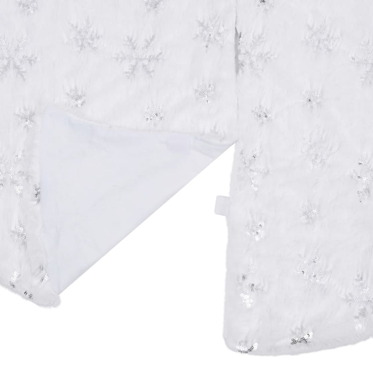 Vidaxl luxe kerstboomrok wit 122 cm imitatiebont