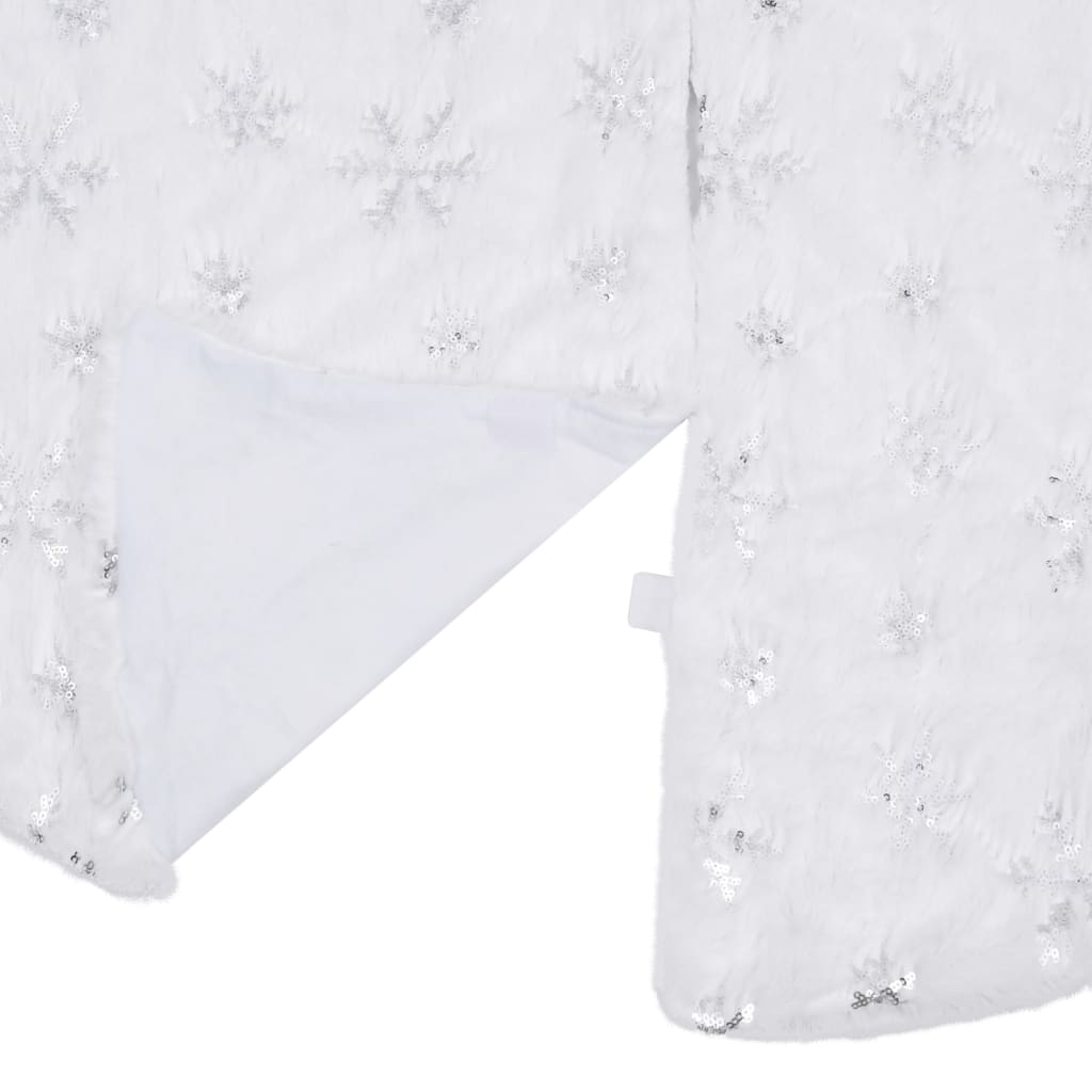 Vidaxl luxe kerstboomrok wit 150 cm imitatiebont