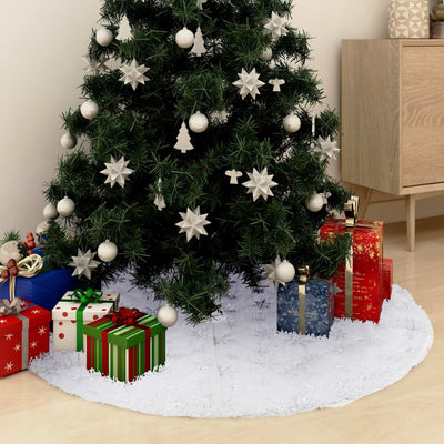 Vidaxl kerstboomrok luxe 150 cm kunstvacht wit