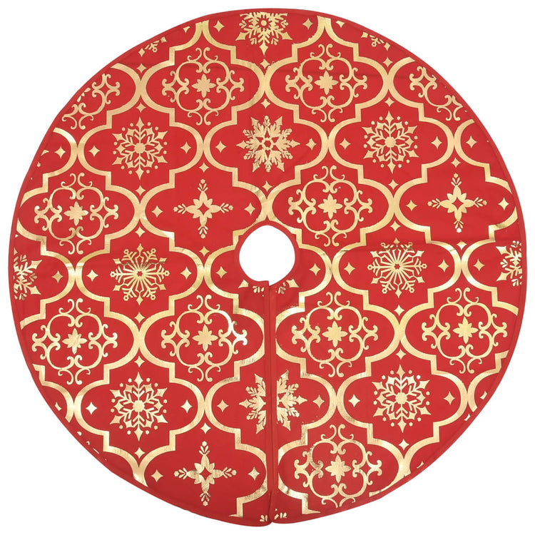 Vidaxl luxe kerstboomrok met sok rood 122 cm stof