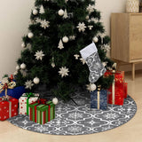 Vidaxl kerstboomrok luxe met sok 90 cm stof grijs - afbeelding 1
