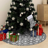 Vidaxl kerstboomrok luxe met sok 122 cm stof grijs - afbeelding 1