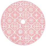 Vidaxl kerstboomrok luxe met sok 122 cm stof roze - afbeelding 3