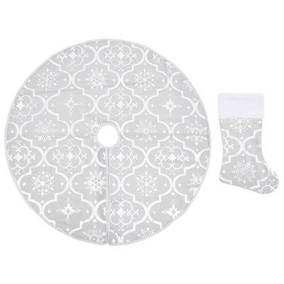 Vidaxl kerstboomrok luxe met sok 90 cm stof wit