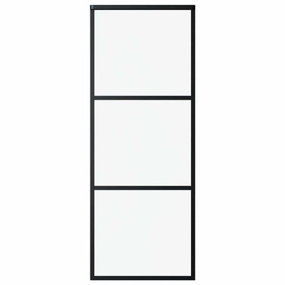 Vidaxl schuifdeur 3-panelen 76x205 cm esg-glas en aluminium zwart