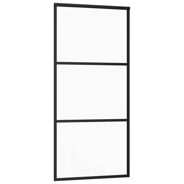 Vidaxl schuifdeur 90x205 cm esg-glas en aluminium zwart
