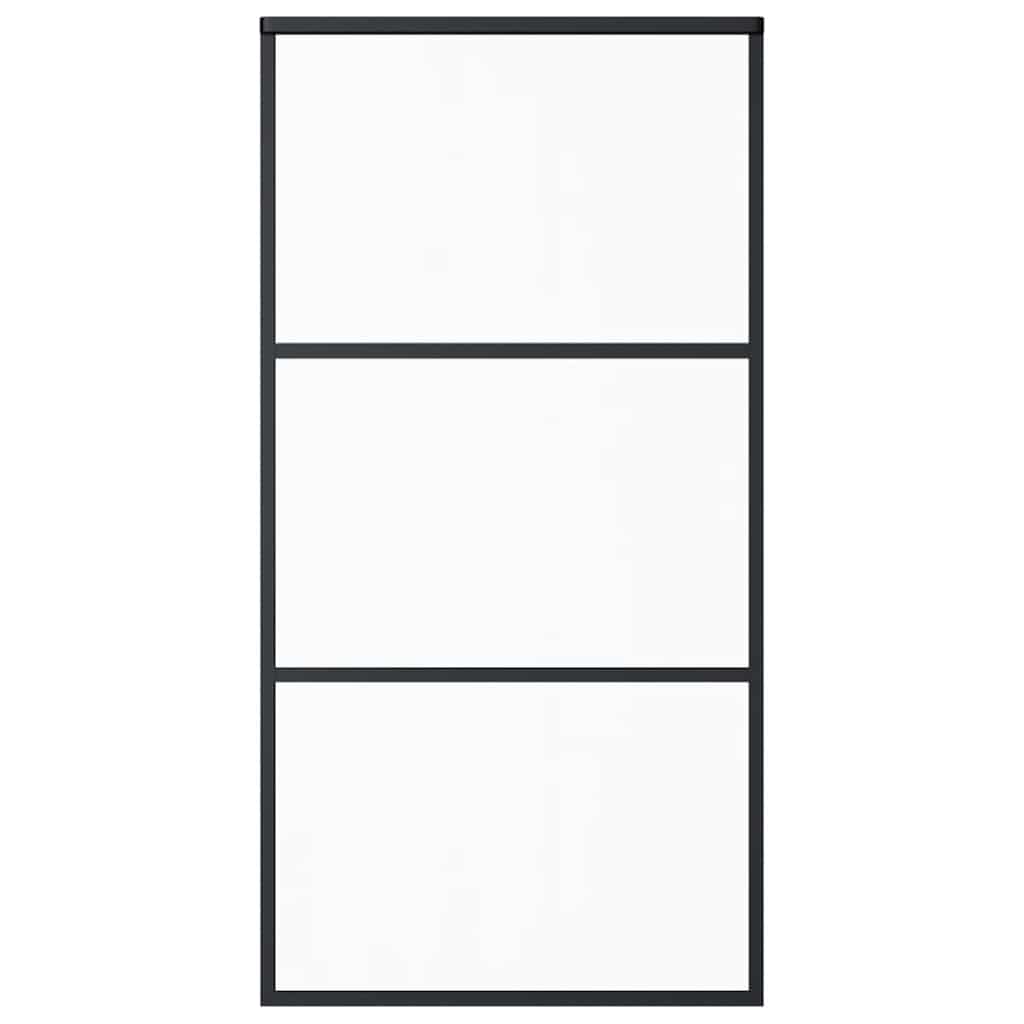 Vidaxl schuifdeur 102x205 cm esg-glas en aluminium zwart