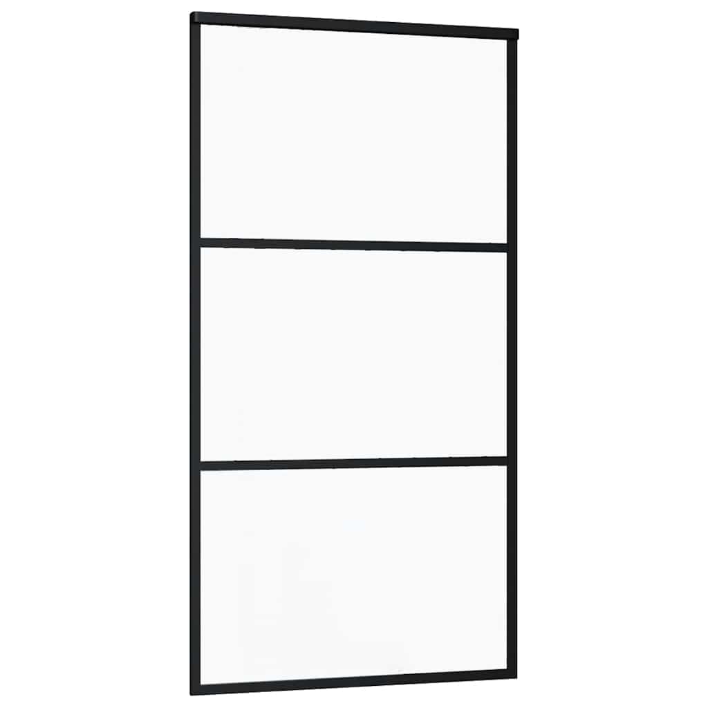 Vidaxl schuifdeur 102x205 cm esg-glas en aluminium zwart