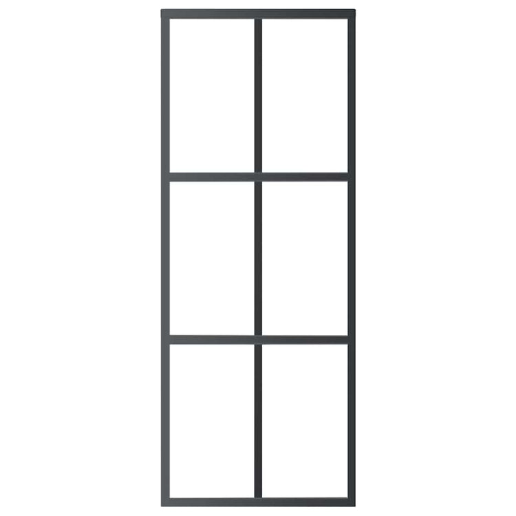 Vidaxl schuifdeur 76x205 cm esg-glas en aluminium zwart