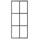 Vidaxl schuifdeur 90x205 cm esg-glas en aluminium zwart - afbeelding 3