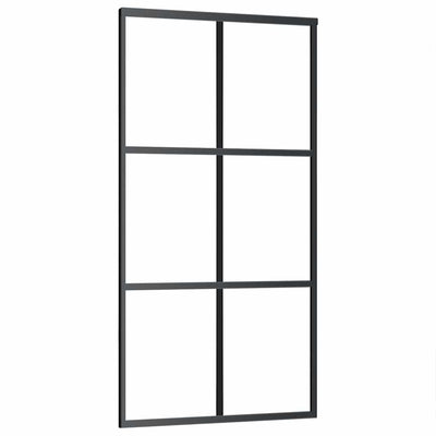 Vidaxl schuifdeur 102x205 cm esg-glas en aluminium zwart