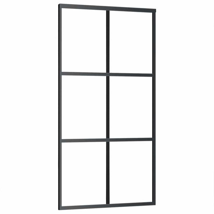 Vidaxl schuifdeur 102x205 cm esg-glas en aluminium zwart