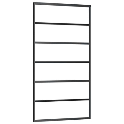 Vidaxl schuifdeur 102x205 cm esg-glas en aluminium zwart