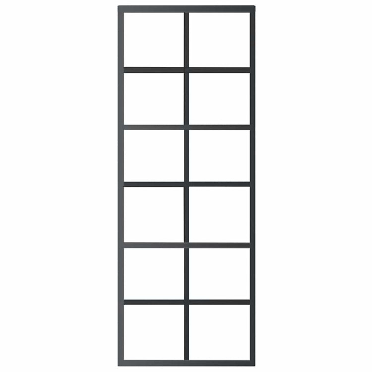 Vidaxl schuifdeur 76x205 cm esg-glas en aluminium zwart