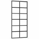 Vidaxl schuifdeur 90x205 cm esg-glas en aluminium zwart - afbeelding 2