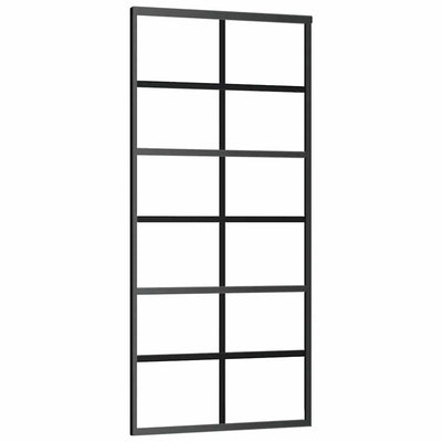 Vidaxl schuifdeur 90x205 cm esg-glas en aluminium zwart