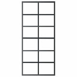 Vidaxl schuifdeur 90x205 cm esg-glas en aluminium zwart - afbeelding 3