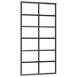 Vidaxl schuifdeur 102x205 cm esg-glas en aluminium zwart - afbeelding 2