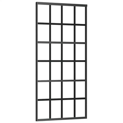 Vidaxl schuifdeur 90x205 cm esg-glas en aluminium zwart