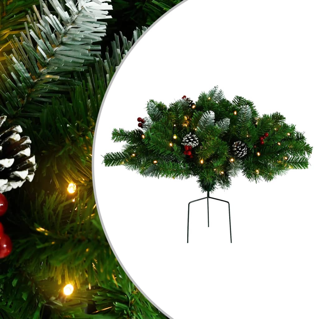 Vidaxl kerstdecoratie met verlichting 40 cm pvc groen